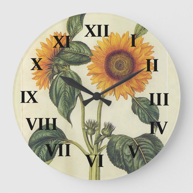 Sunflowers Large Clock (Front)