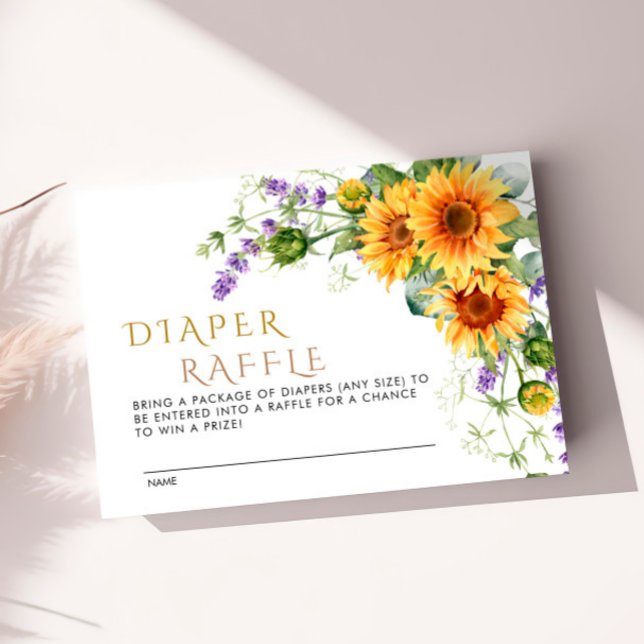  Sunflowers & Lavander Diaper Raffle Card W2 (Creator Uploaded)