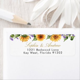 Sunflowers & Lavender Return Address Label