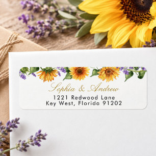 Sunflowers & Lavender Return Address Label