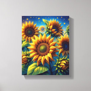Sunflowers Leonardo Da Vinci origami  Canvas Print
