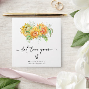 Sunflowers Let Love Grow Wedding Favor Seed Packet Envelope