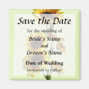 Sunflowers Looking Up Save the Date Magnet