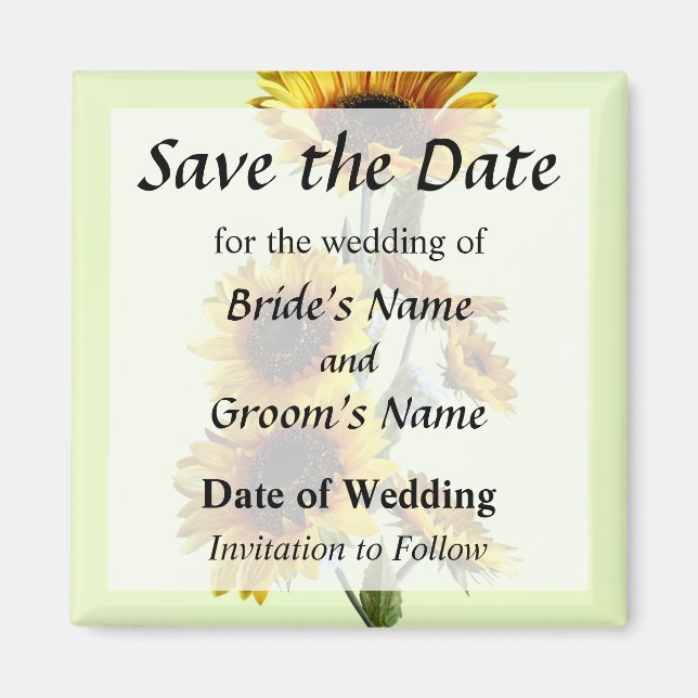 Sunflowers Looking Up Save the Date Magnet (Front)