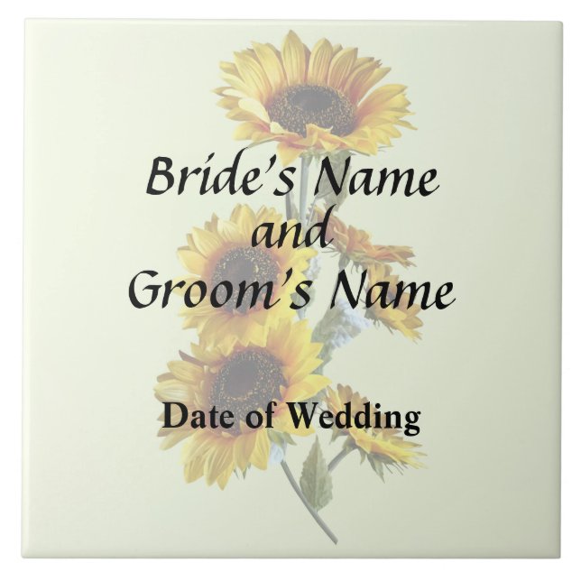 Sunflowers Looking Up Wedding Products Tile (Front)