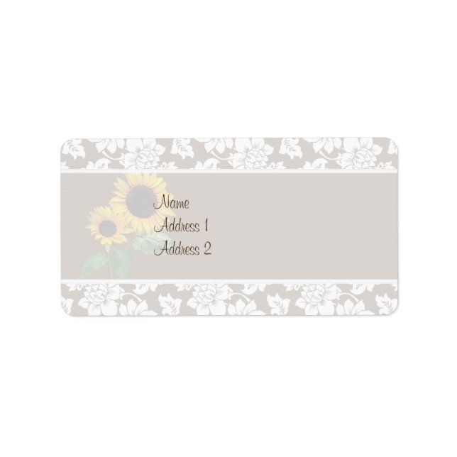 Sunflower's Love Wedding Invitation Label (Front)