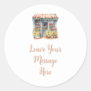 Sunflowers Market Bridal Shower Your Message Classic Round Sticker