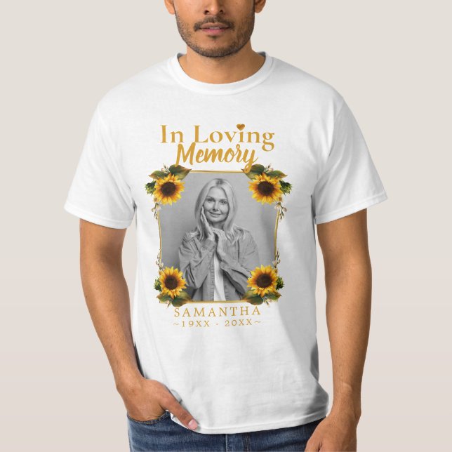 Sunflowers Memorial Photo Loss of Mother T-Shirt (Front)