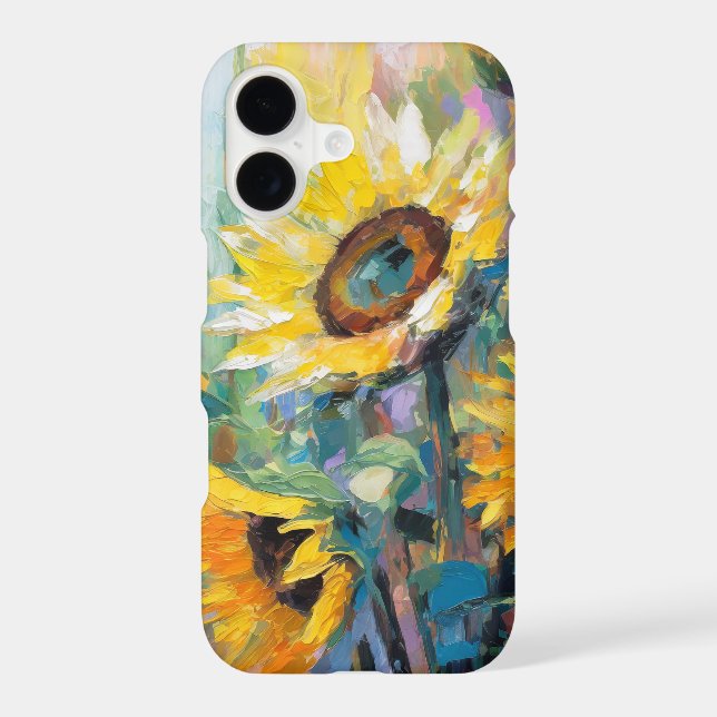 Sunflowers Modern Abstract Floral Painting  (Back)