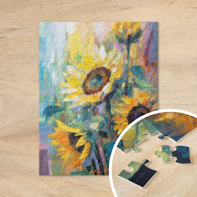 Sunflowers Modern Abstract Floral Painting  Jigsaw Puzzle (Creator Uploaded)