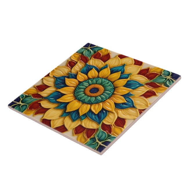 Sunflowers Modern Beautiful Collection Tile (Side)