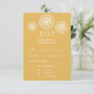 Sunflowers Modern Garden Floral RSVP Card