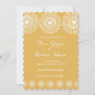 Sunflowers Modern Garden Floral Wedding Invitation