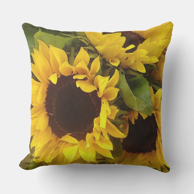Sunflowers Modern Home Artwork Outdoor Cushion (Front)
