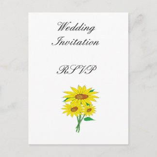 Sunflowers Modern Simple Elegant Wedding Ideas Invitation Postcard