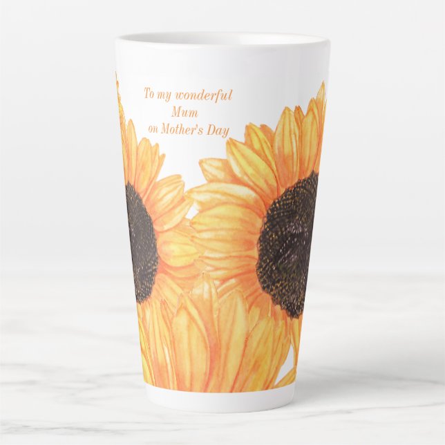 Sunflowers Mother's Day Large Latte Mug (Front)