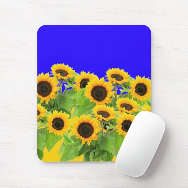 Sunflowers Mouse Pad - Ukraine Flag Colours (With Mouse)