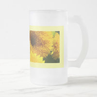Sunflowers Mugs Frosted Glass Summer Mug