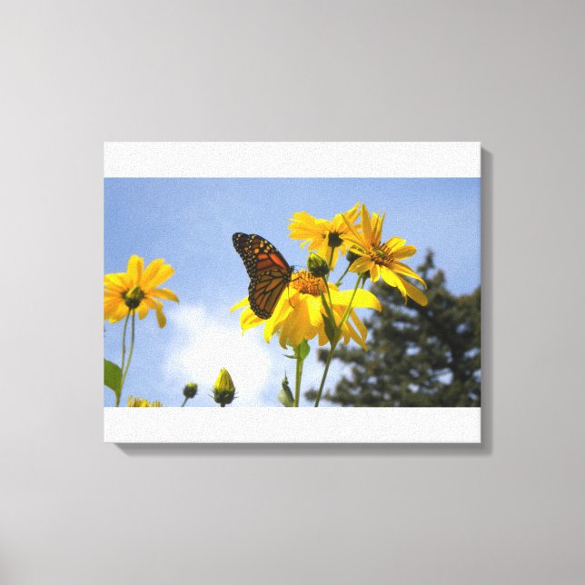 Sunflowers N Butterflies wrapped canvas print (Front)