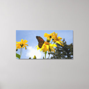 Sunflowers N Butterflies wrapped canvas print