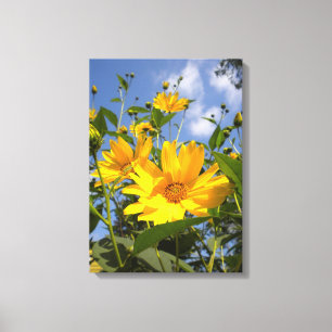 Sunflowers N Sky Wrapped Canvas