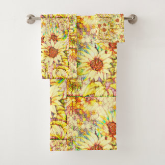 Sunflowers Name Template  Bath Towel Set