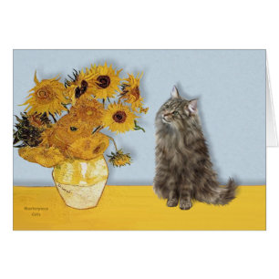 Sunflowers - Norwegian Forest cat