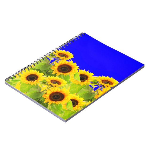 Sunflowers Notebook - Ukraine Flag Colours (Left Side)
