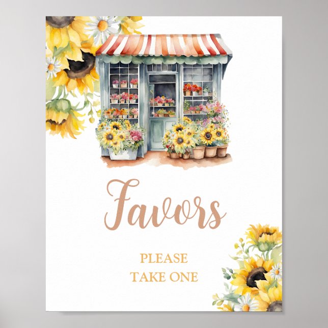 Sunflowers Off The Market Bridal Shower Favours Poster (Front)
