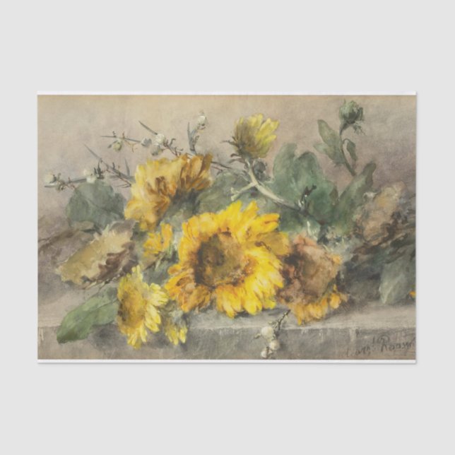 Sunflowers on a Stone Ledge by Roosenboom Tissue Paper (Front)