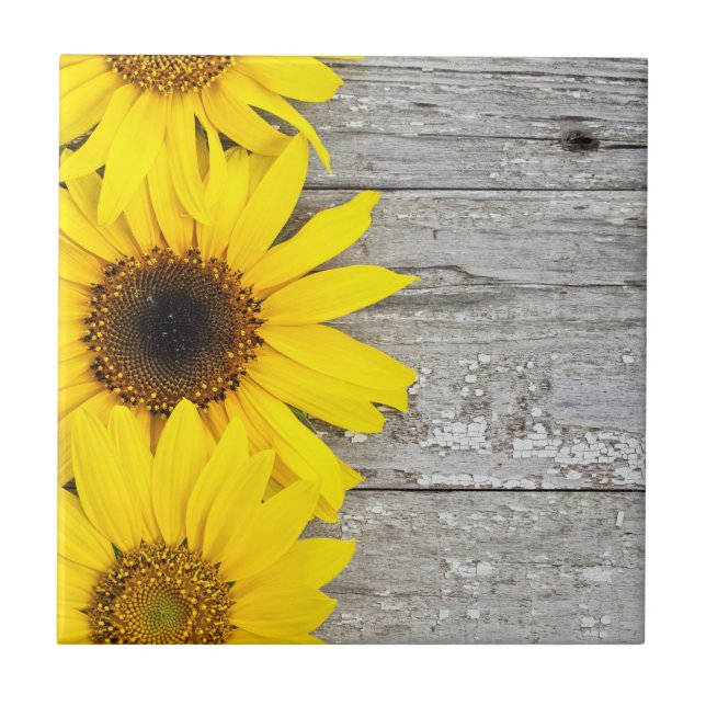 Sunflowers on a table tile (Front)