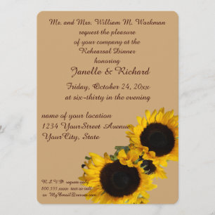 Sunflowers on Autumns Beige Invitation