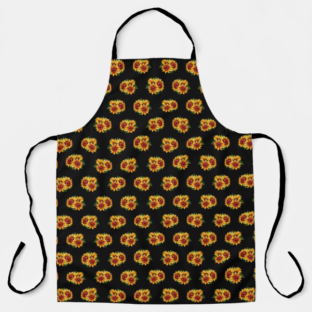 Sunflowers On Black Apron (Front)