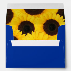 Sunflowers on Blue Envelopes