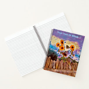 Sunflowers On Rock Wall Notebook