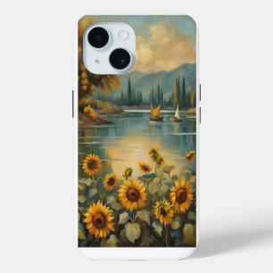 Sunflowers on the Lake iPhone 15 Case