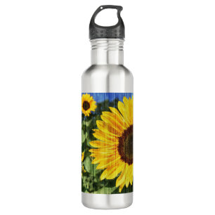Sunflowers Painted Fence 710 Ml Water Bottle