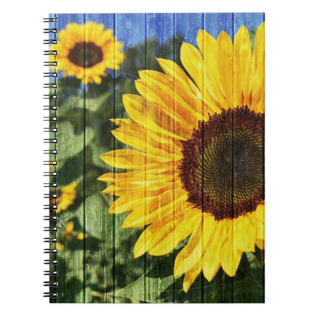 Sunflowers Painted Fence Notebook (Front)