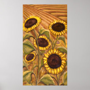Sunflowers Painting Canadian Landscape Painting Pr Poster