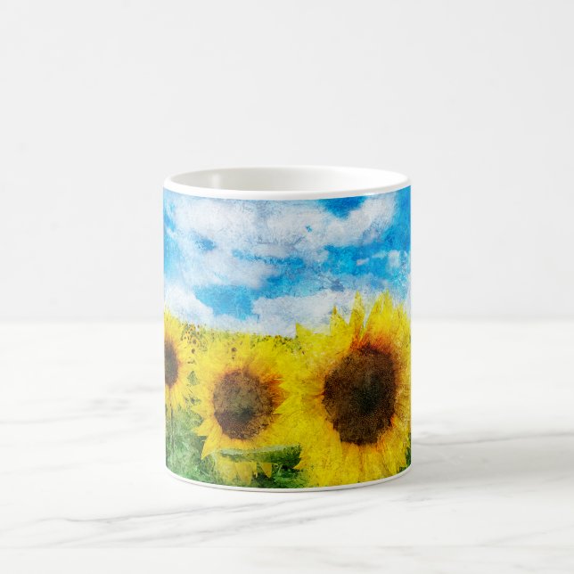 Sunflowers painting coffee mug (Center)
