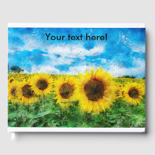 Sunflowers painting guest book
