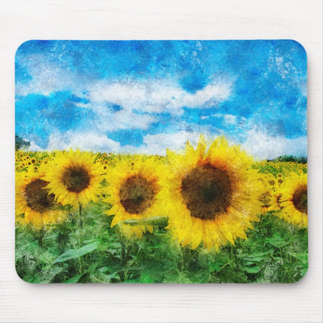 Sunflowers painting mouse mat (Front)