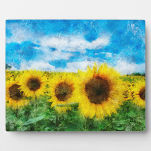 Sunflowers painting plaque
