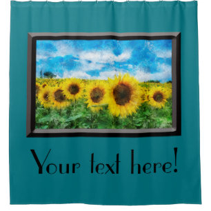 Sunflowers painting shower curtain