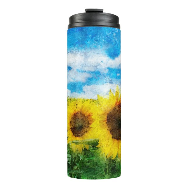 Sunflowers painting thermal tumbler (Front)