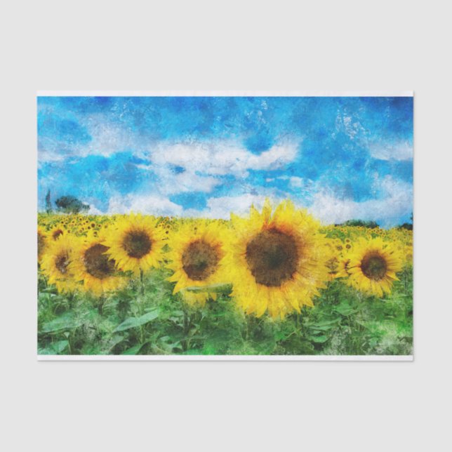 Sunflowers painting tissue paper (Front)