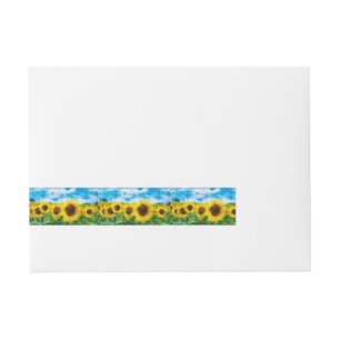 Sunflowers painting wraparound address label