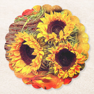 Sunflowers Paper Coaster