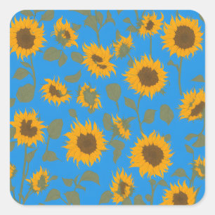 Sunflowers' Party Square Sticker