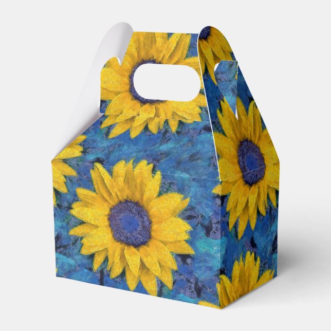 Sunflowers Pattern Favour Box (Front Side)